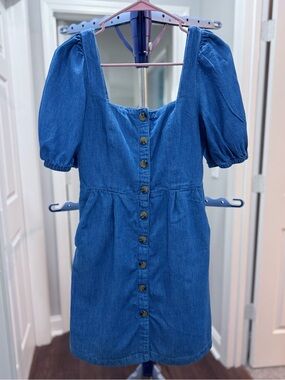 Old Navy Blue Denim Button Down Dress XS